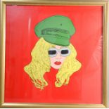 Simon Gross (20th century): Lady Gaga, silkscreen, framed, 58cm by 58cm