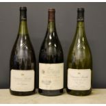 Three 1500ml bottles of wine to include 2000 Domaine Laroche Chablis, a 1996 Domaine Laroche Chablis
