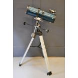 An Orion Star Blast 4.5.5 Equatorial Reflector telescope, EZ finder II and stand
