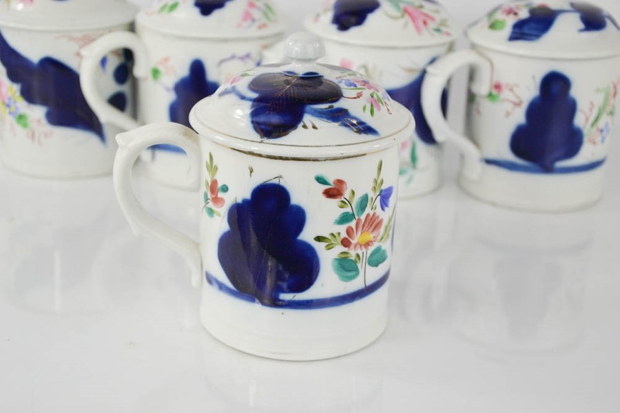 A group of five 19th century Russian chocolate pots with covers, marked to the bases with maker; - Image 3 of 4