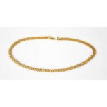 A 9ct gold chain link necklace with crab clasp. 11.5g