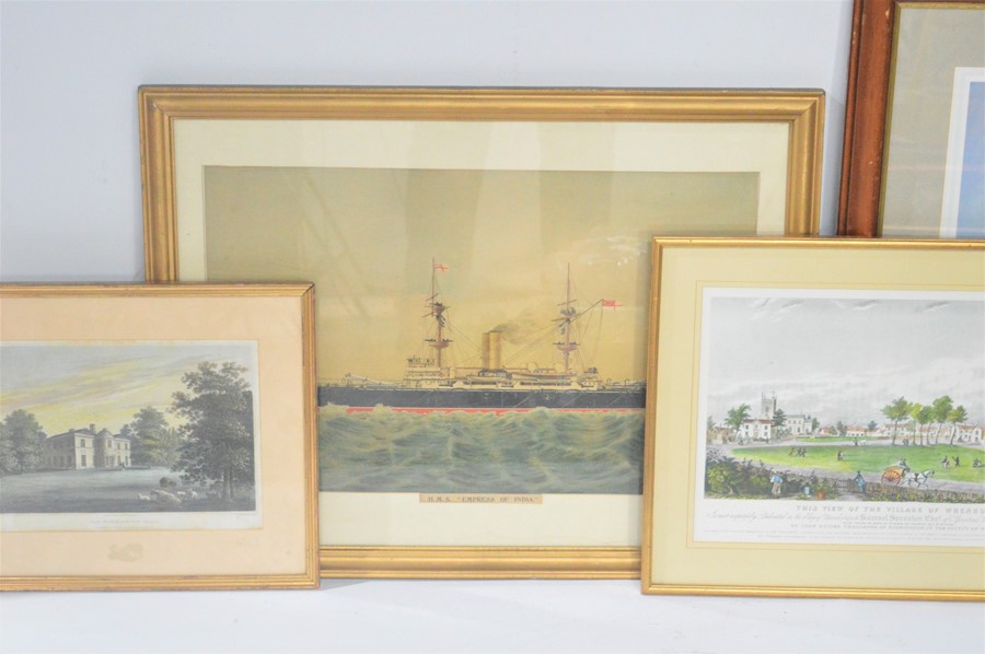 A 19th century print of H.M,S "Empress of India" by R.Abrahams together with a signed limited - Image 2 of 2