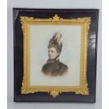 A Kingsbury & Norcutt of Knightsbridge oil on porcelain plaque depicting portrait of a woman. 24cm x