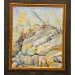 Anthony Clungley (20th century): white rock, oil on canvas, 60cm by 50cm