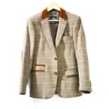 A Marc Darcy tan tweed dx7 blazer size 36R