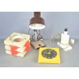 A group of Mid-century lamps and lampshade