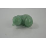 A Chinese carved Jade cat - 4cm