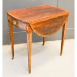 A 19th century mahogany pembroke table, with single drawer, inlaid decoration and square tapered