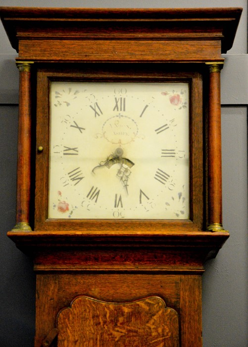 A 18th century oak longcase clock,with painted roman numeral dial by V.Noon of Ashby, 200cm by - Image 2 of 3