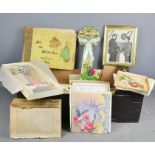 A group of vintage wedding and birthday paper gifts, vintage cards, books to include 'All The