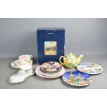 A group of ceramics to include Barbara Furstenhofer, 20cm diameter, Chinese teapot, porcelain tea
