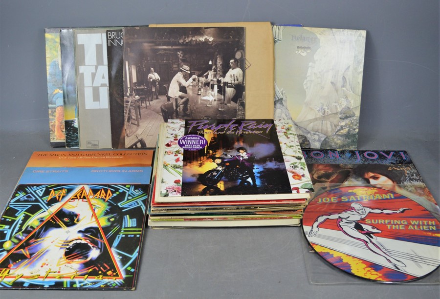 A quantity of LP records to include Yes, Bruce Springsteen, Joe Satriani, Led Zeppelin, Enya, Bon - Image 4 of 14