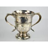 A George III silver loving up with two handles, London 1752, 320g.