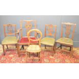 A group of Victorian chairs to include a balloon back example