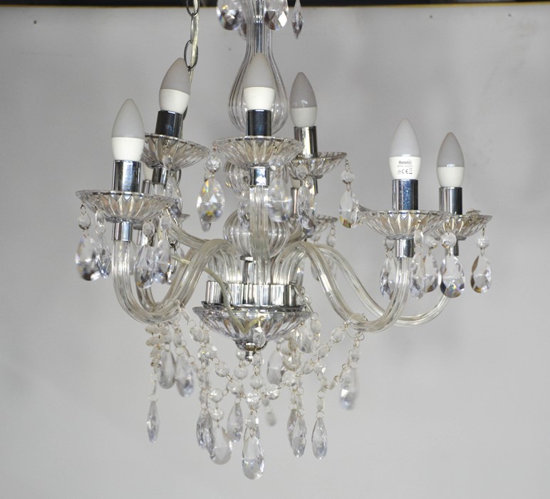 A set of four chrome Dunelm chandeliers. - Image 2 of 2