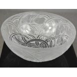 A Rene Lalique pinsons design fruit bowl, 1933 design, signed Lalique, France to the base, 23.5cm