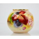 A Royal Worcester globular vase painted with Autumn leaves, date code 1932, signed K Blake.