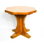 Robert Thompson 'The Mouseman' octagonal top coffee / occasional table, carved with trademark