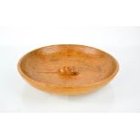 Robert Thompson 'The Mouseman' fruit bowl, the centre carved with trademark mouse, 29cm diameter.