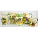 A collection of Crown Devon musical jugs, Daisy Bell, Widdicombe Fair, Auld Lang Syne and others. (