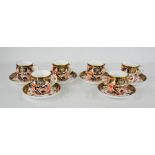 A set of six Royal Crown Derby cups and saucers, in the Old Imari pattern.