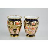 A pair of Royal Crown Derby Imari pattern vases, date code 1920, 8.5cm high.