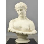 An antique Parian bust modelled as Clytie, the Water Nymph by Delpech for The Art of Union,