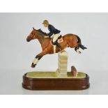 A Royal Worcester horse and rider Marion Coakes on Stroller, limited edition 320, by Doris Lindon,