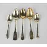 A group of silver tablespoons, London 1827 by William Eaton, Charles Boyton London 1842 and one by