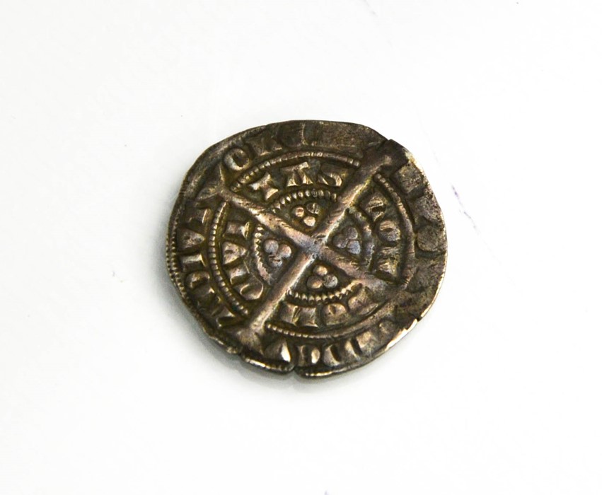 A King Edward III silver half groat, two pence, year of issue 1327-1377. - Image 2 of 2