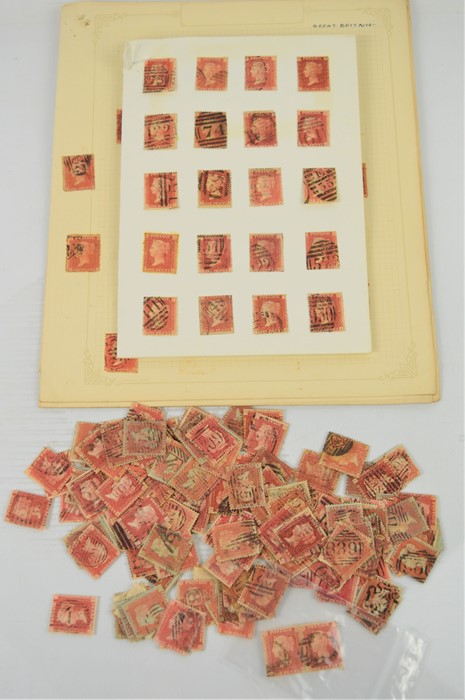 A quantity of Penny Red stamps including a block of two, various plate numbers approx 150 plus