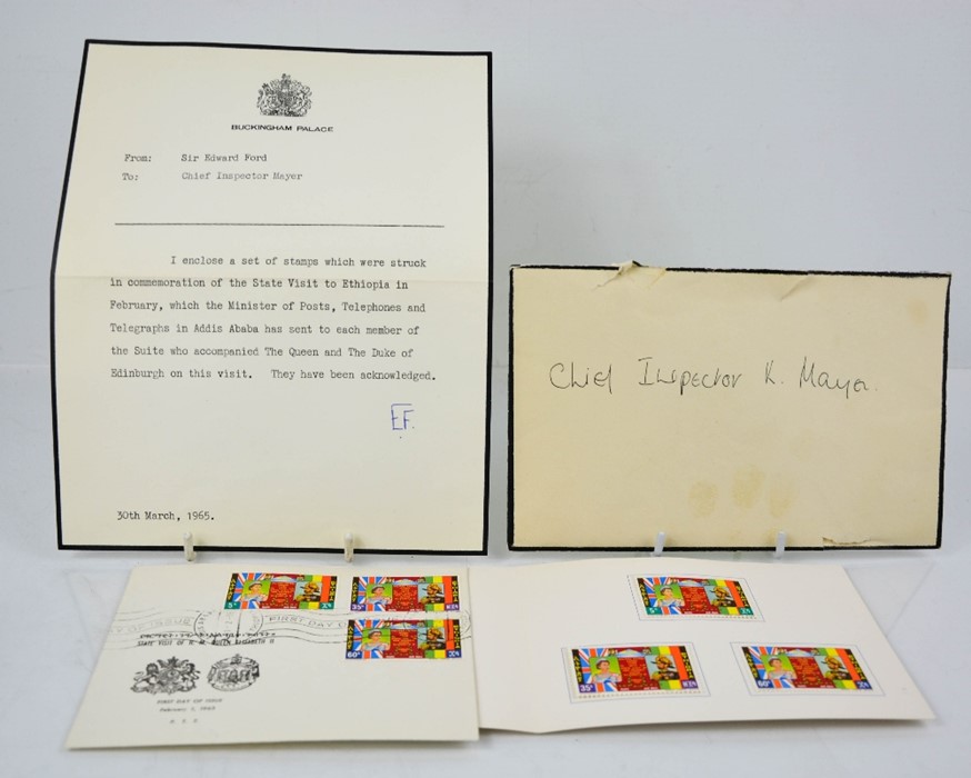 A letter from Sir Edward Ford at Buckingham Palace to Chief Inspector Mayer, containing Ethiopia