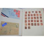 An album of early British and worldwide stamps to include penny reds and other examples