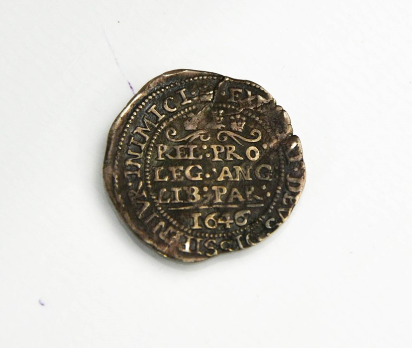 A silver King Charles I groat, four pence, year of issue 1646, inscribed with the King Charles - Image 2 of 2