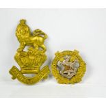 A Liverpool Scottish cross belt plate for an officer, together with a helmet plate.
