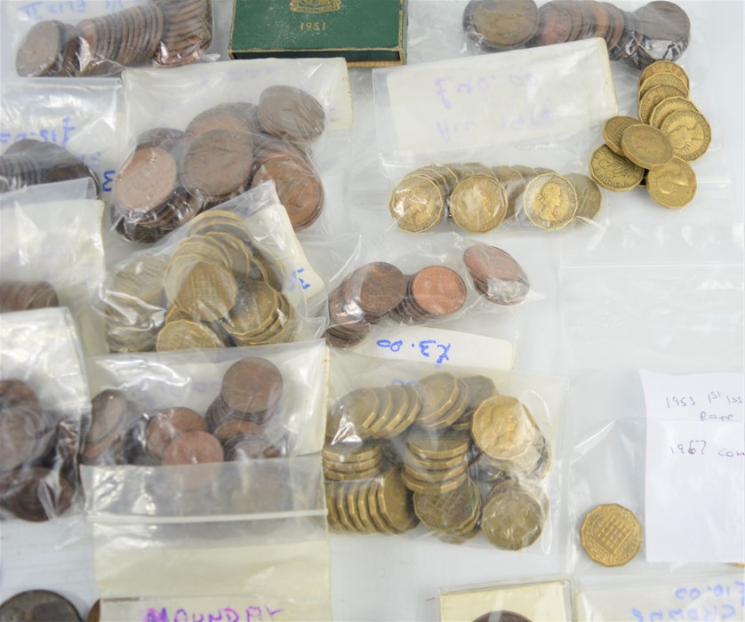 A group of British coins to include Victoria pennies,QEII threepence, farthing, Maundy coins, half - Image 3 of 3