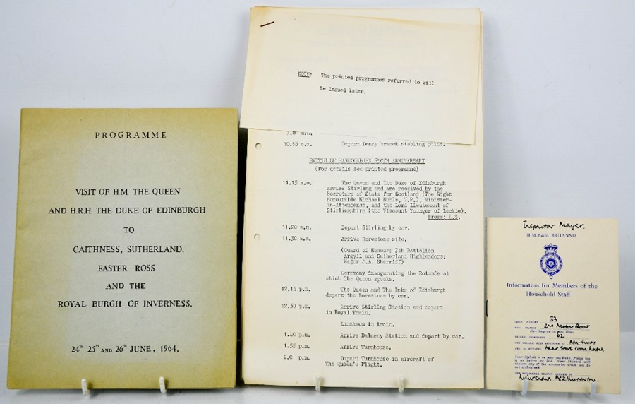 A group of documents for the Royal Tour HM The Queen and The Duke of Edinburgh to Scotland 23-27th