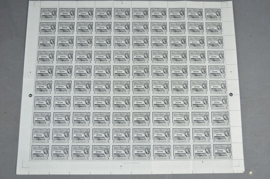 A full sheet of Guyana 1966 Independence overprint mint stamps,