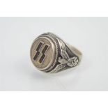 A German SS officers silver ring marked 800