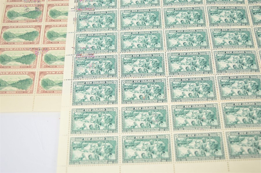A full sheet of mint New Zealand centennial 1840-1940 stamps together with various blocks from New - Image 2 of 2