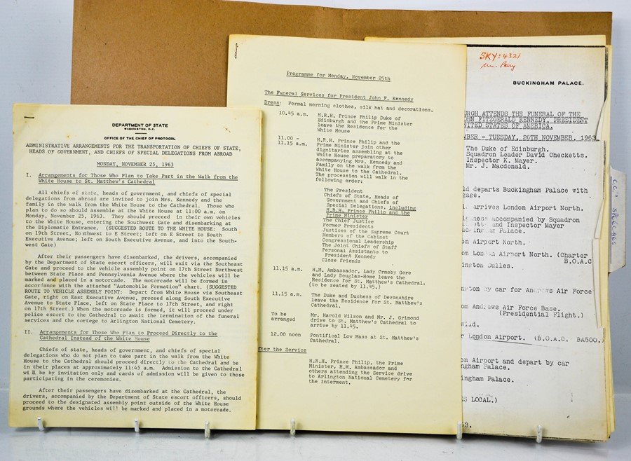 A rare group of documents to Chief Inspector Mayer when accompanying HRH, The Duke of Edinburgh to