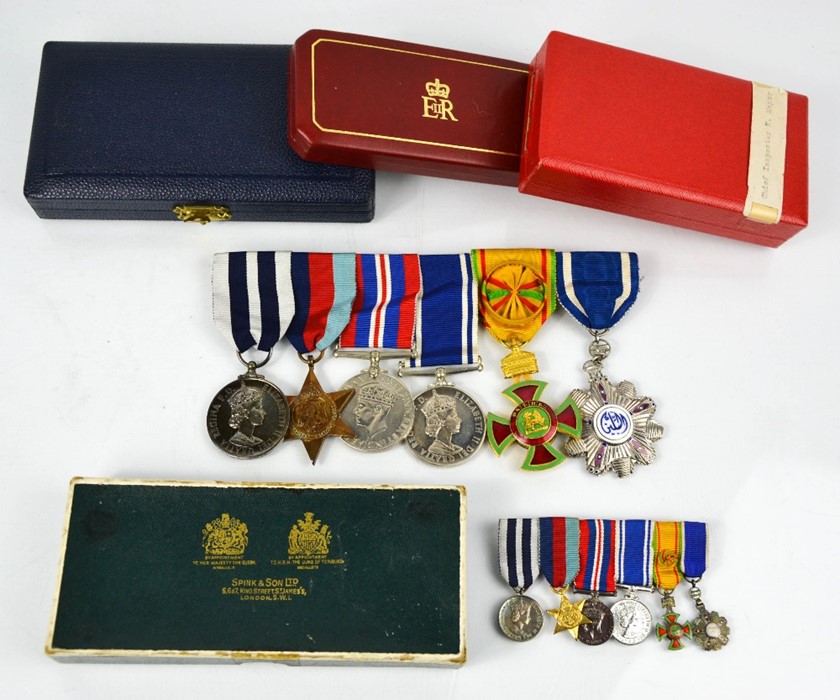 A set of Medals and Decorations Awarded to Kenneth Mayer together with the boxed miniatures, to