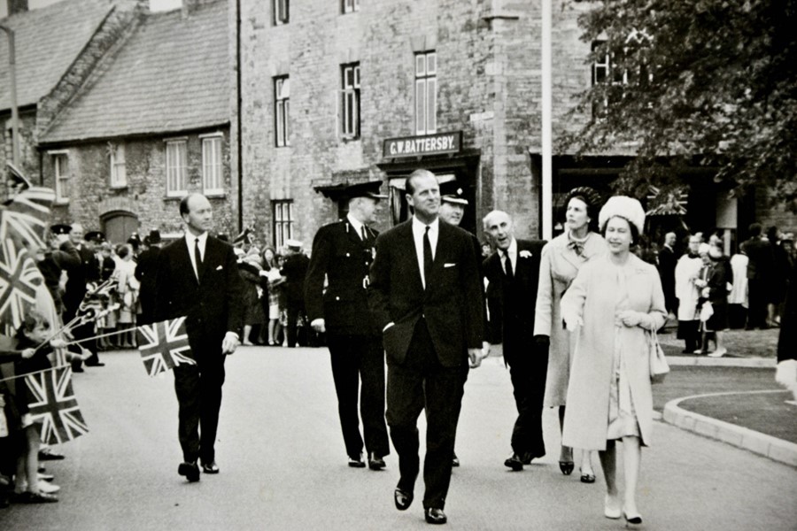 A black and white Fleet Street photograph of a Royal walk-about in Northamptonshire with Kenneth - Image 2 of 2