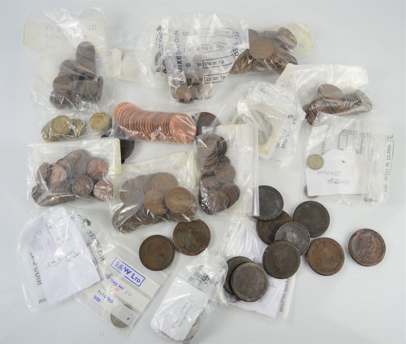 A quantity of British coins to include George III Isle Of Man 1813 halfpenny , Maundy coins,
