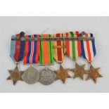 A medal group including North Africa 1942-43, Defence Medal. (6)