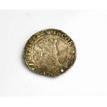 A silver King James I shilling, date of issue 1603-1625.