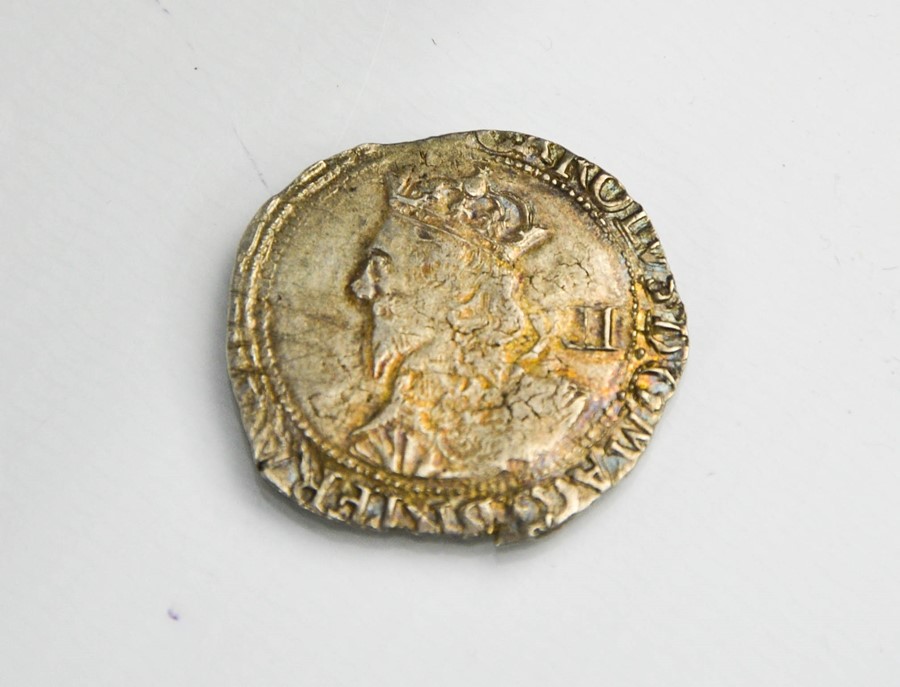 A silver King Charles I hammered shilling, year of issue 1625-1649.