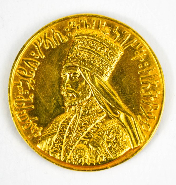 An Ethiopian gold Coronation medal / medallion presented by HIM Haile Selassie I Jah Rastafari ( - Image 2 of 3