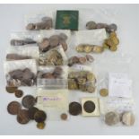 A group of British coins to include Victoria pennies,QEII threepence, farthing, Maundy coins, half