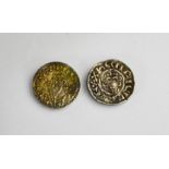 A King Henry II Short Cross silver penny 1154-1189 and a King Cnut short cross silver penny 1016-